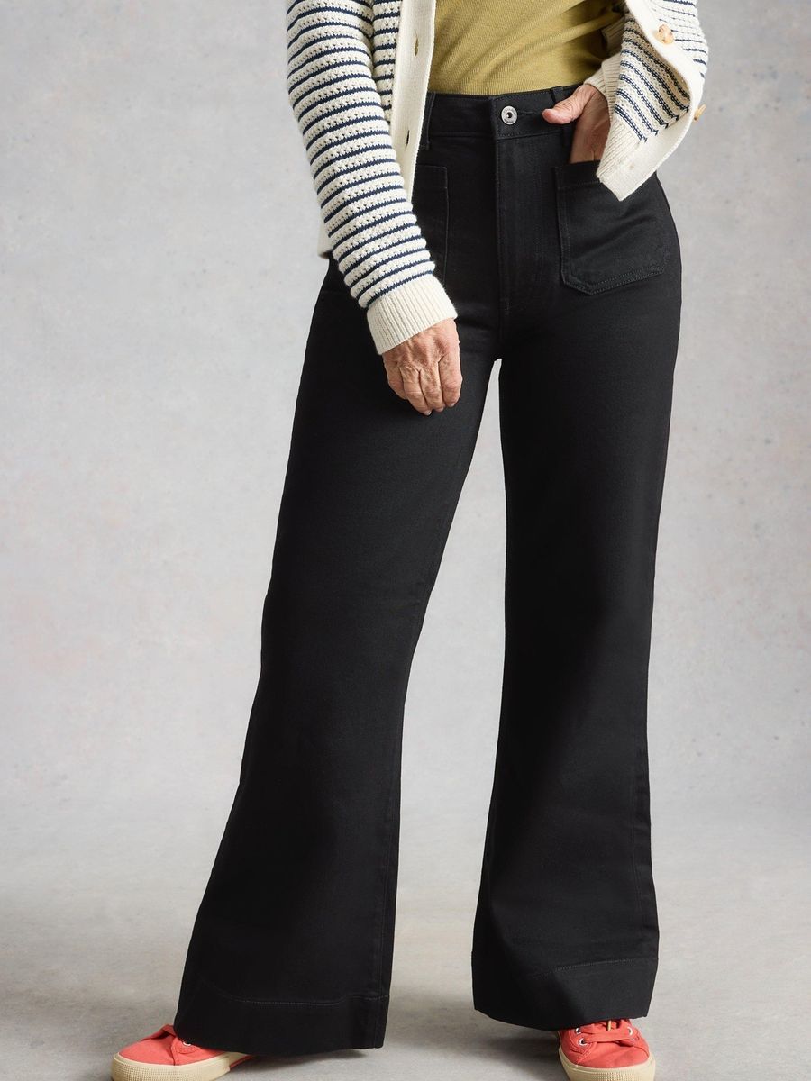 Frankie Ausgestellte High-Waist Jeans