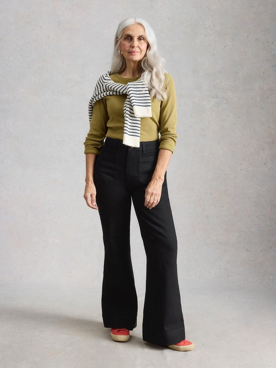 Frankie Ausgestellte High-Waist Jeans
