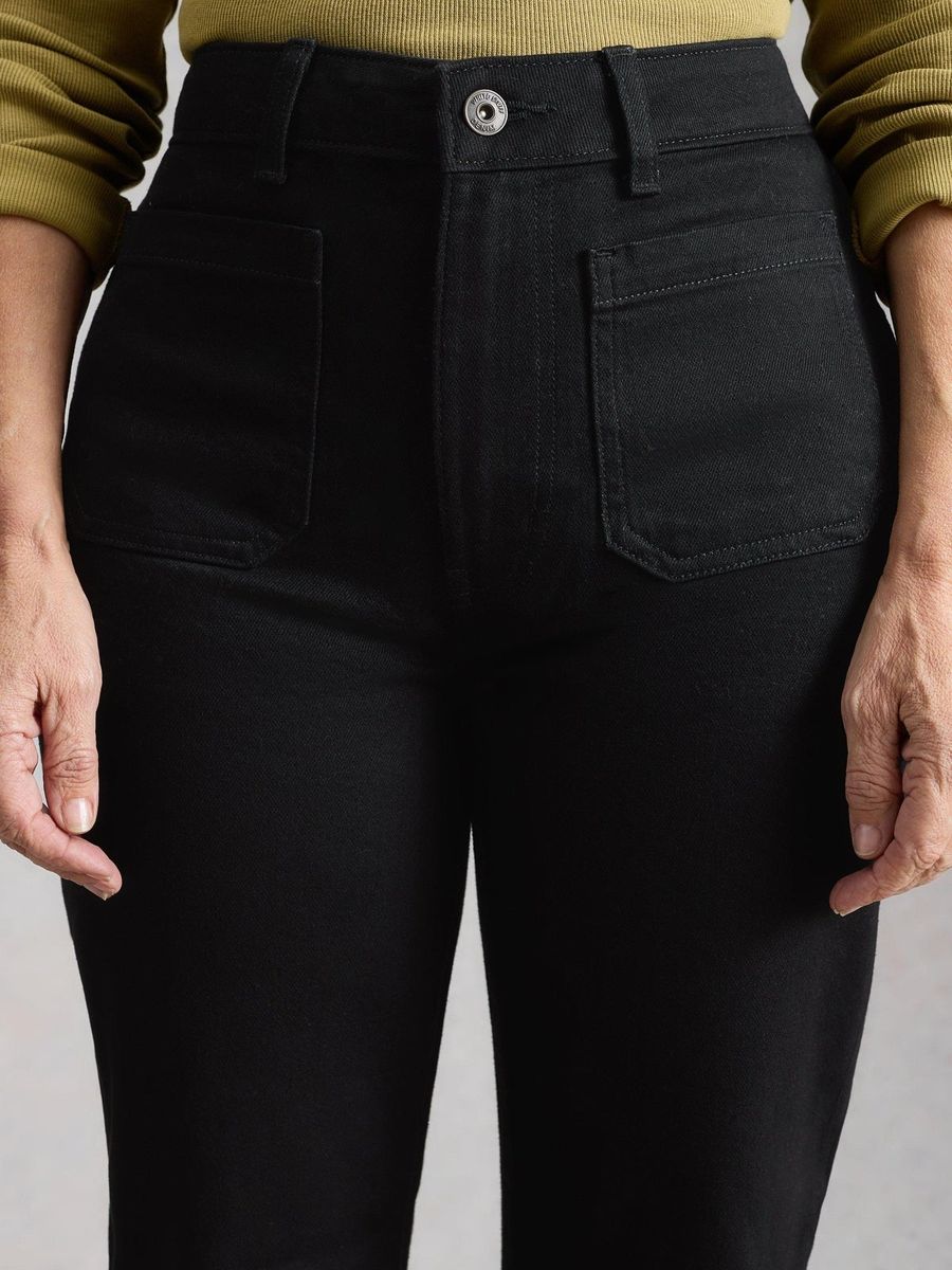 Frankie Ausgestellte High-Waist Jeans