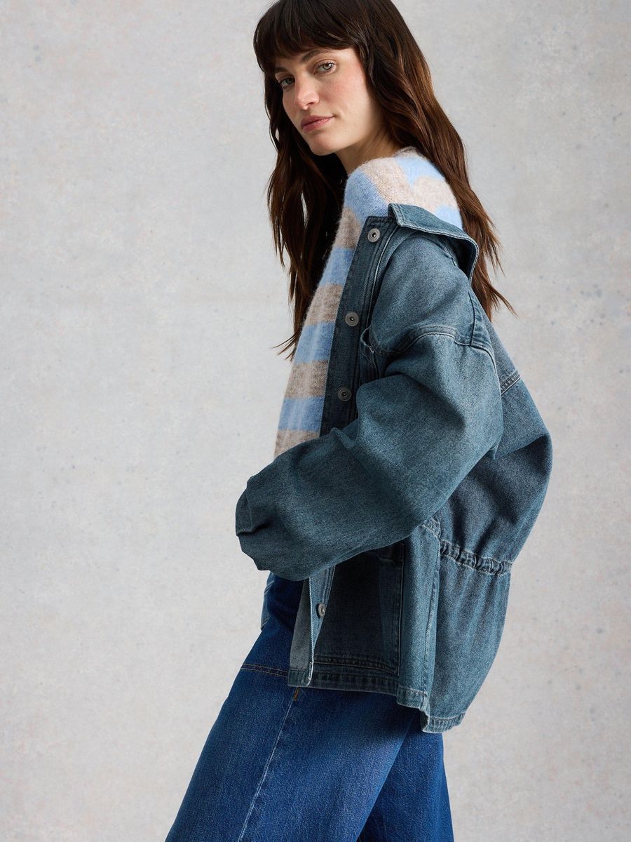 Lässige Denim-Utility-Jacke im Chore-Style