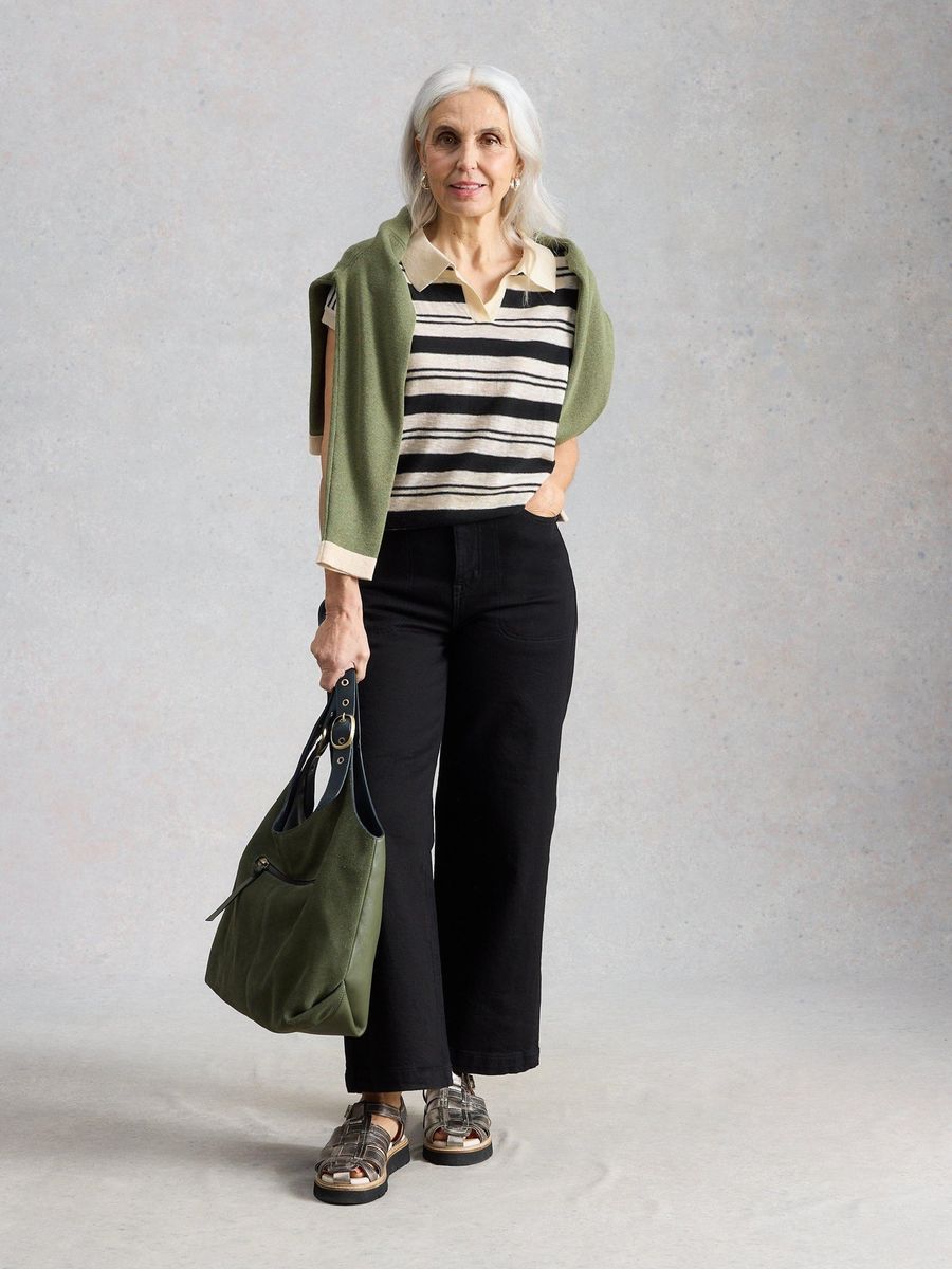 Gestreiftes Strick-Polotop