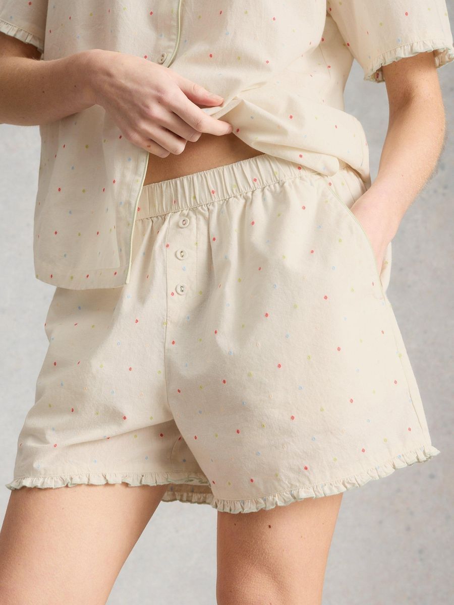 Gepunktete Pyjamashorts aus Baumwolle