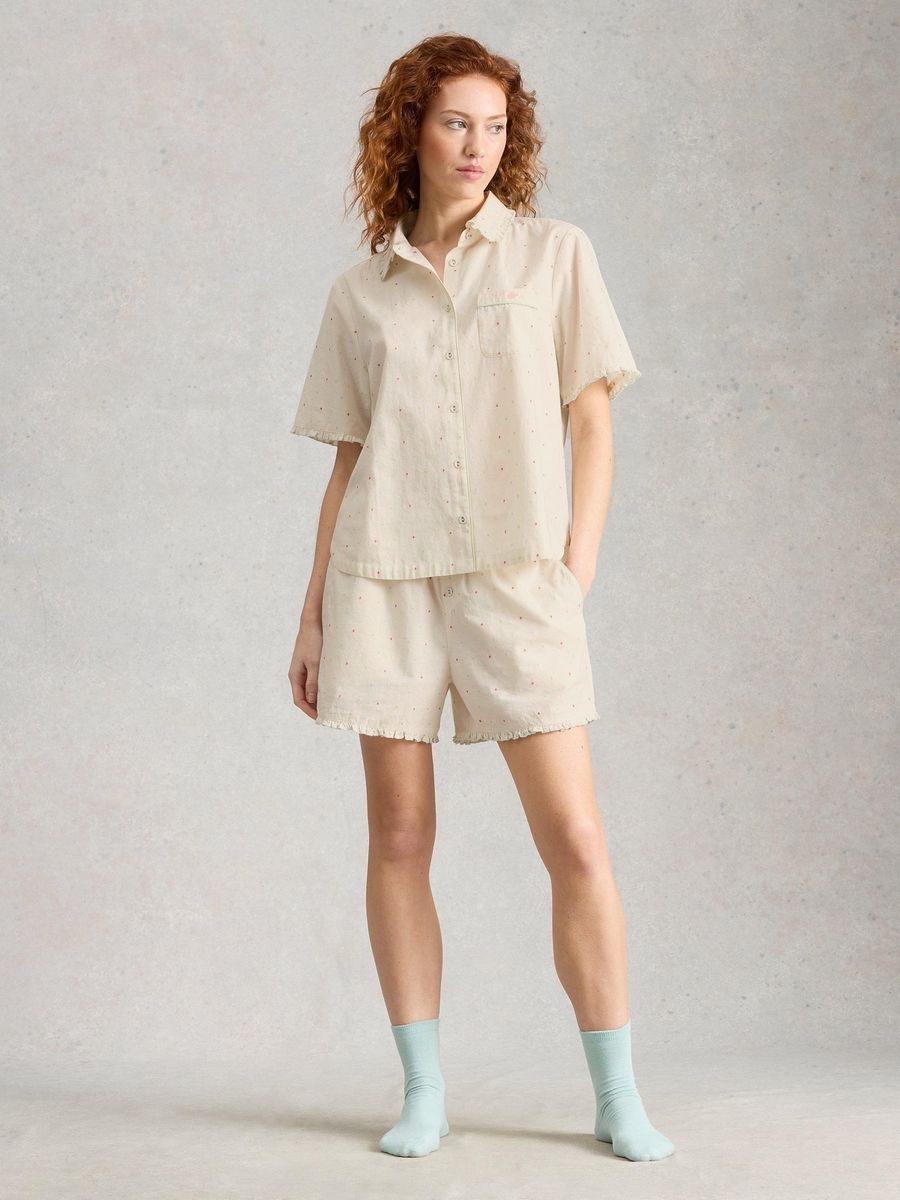 Gepunktete Pyjamashorts aus Baumwolle