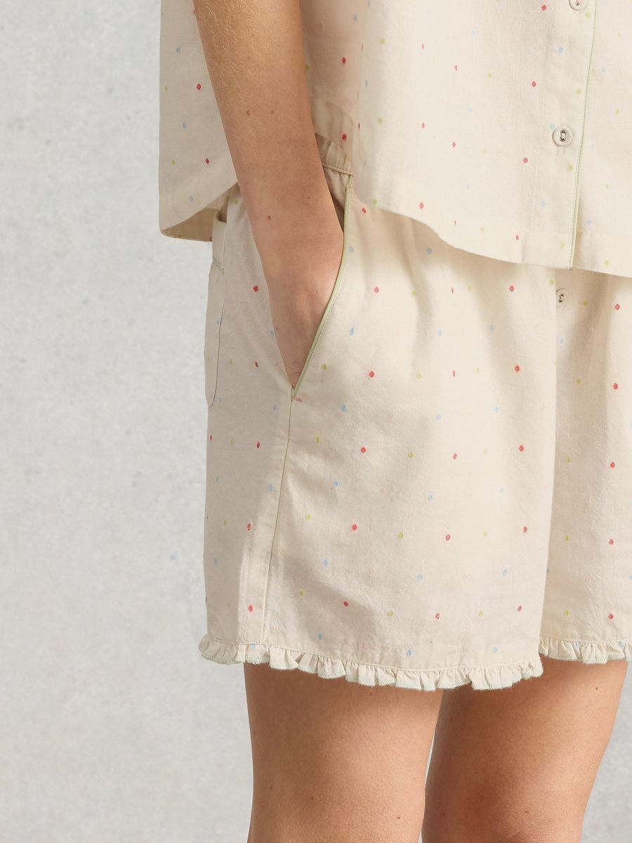 Gepunktete Pyjamashorts aus Baumwolle