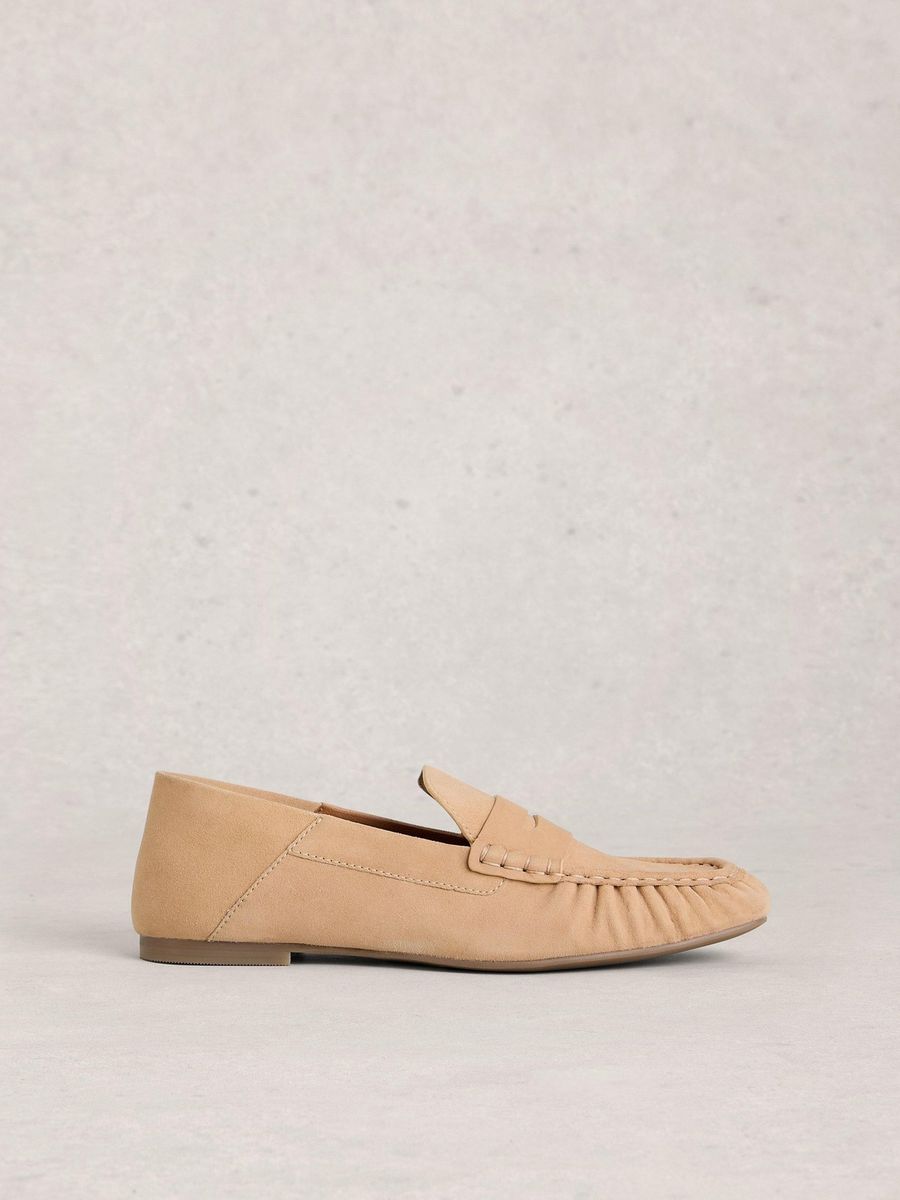 Weiche geraffte Wildleder Penny Loafer