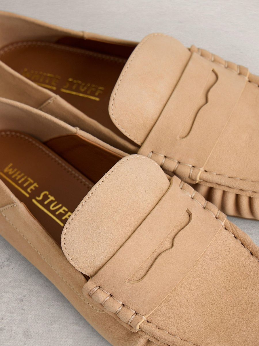 Weiche geraffte Wildleder Penny Loafer