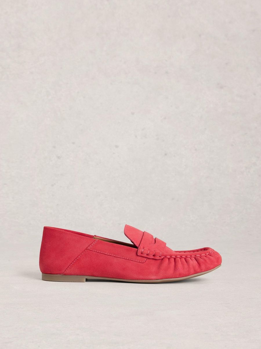 Weiche geraffte Wildleder Penny Loafer
