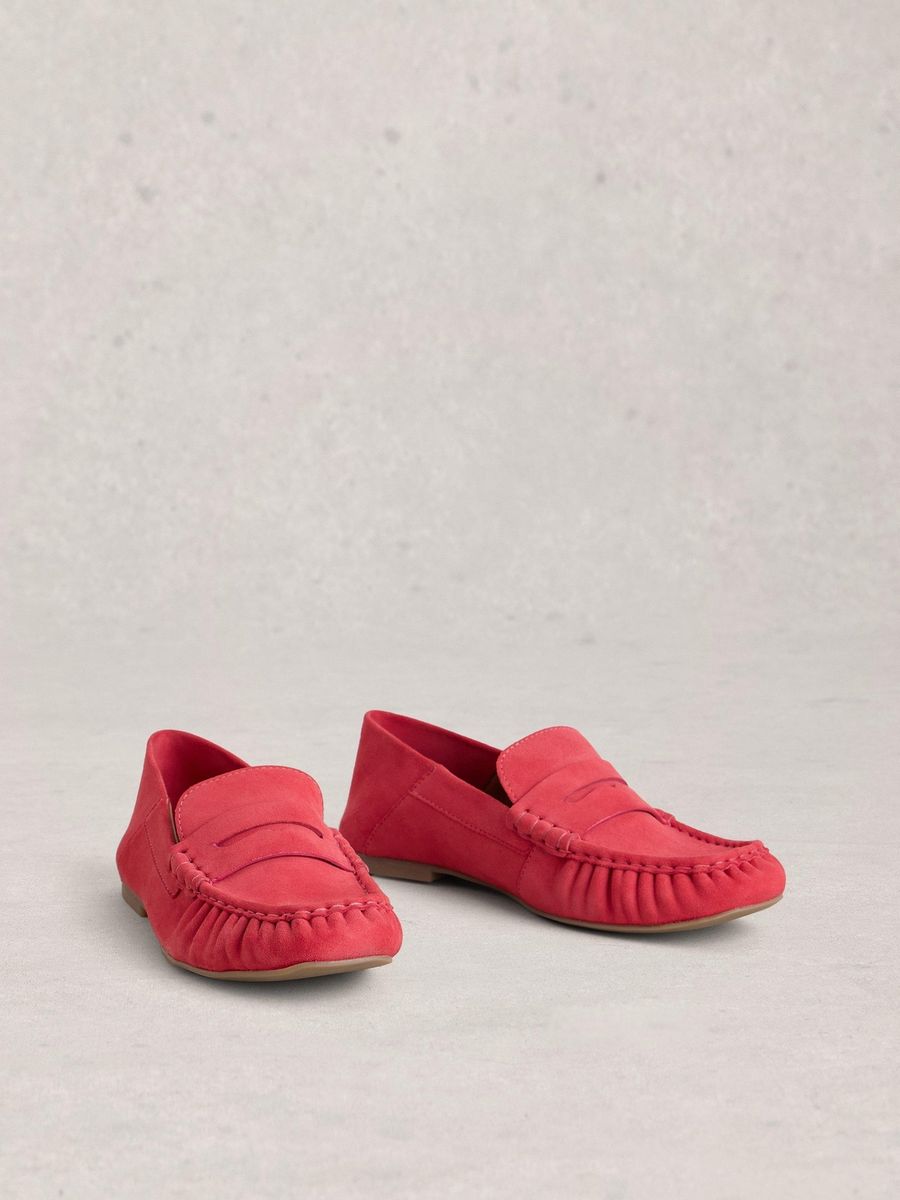 Weiche geraffte Wildleder Penny Loafer
