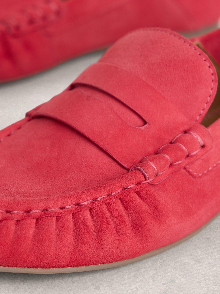 Weiche geraffte Wildleder Penny Loafer