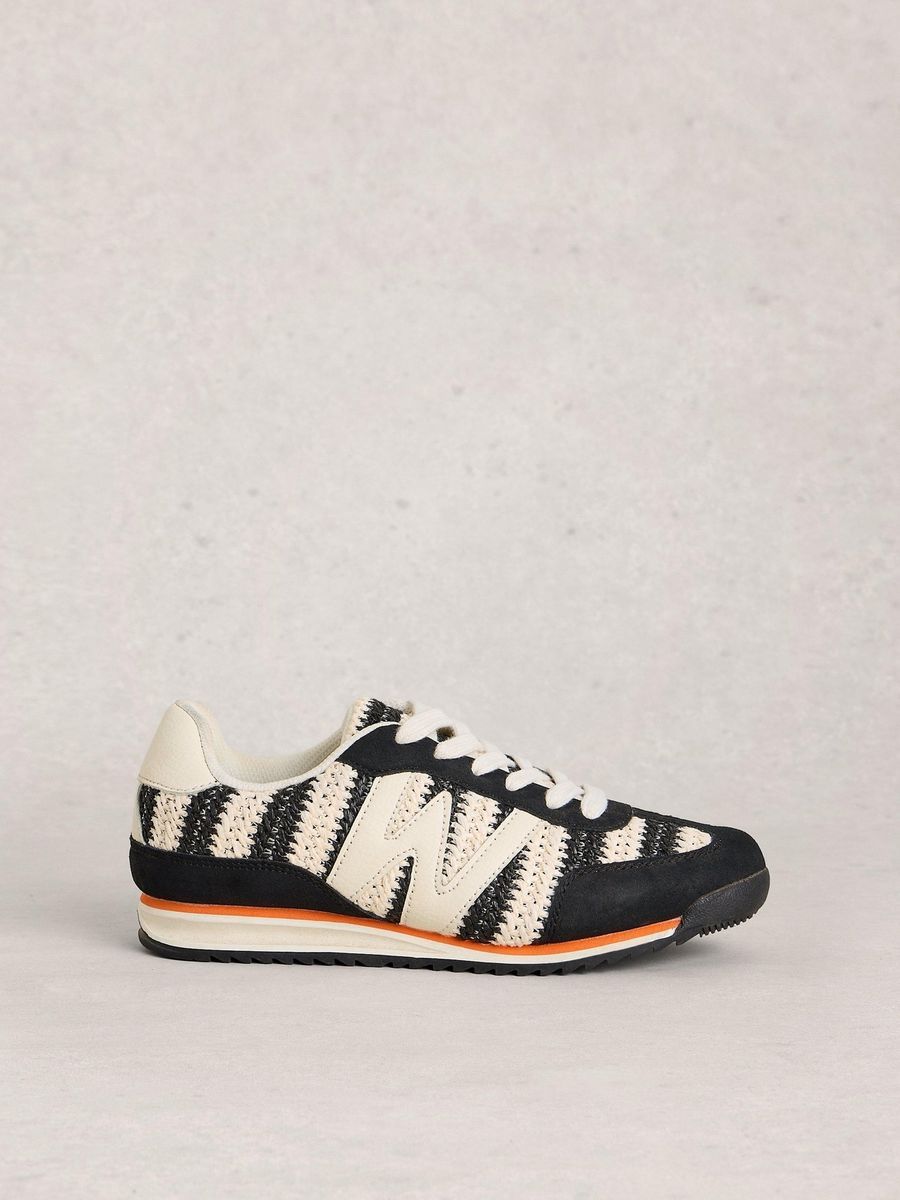 Retro-Laufschuh mit gewebtem Muster