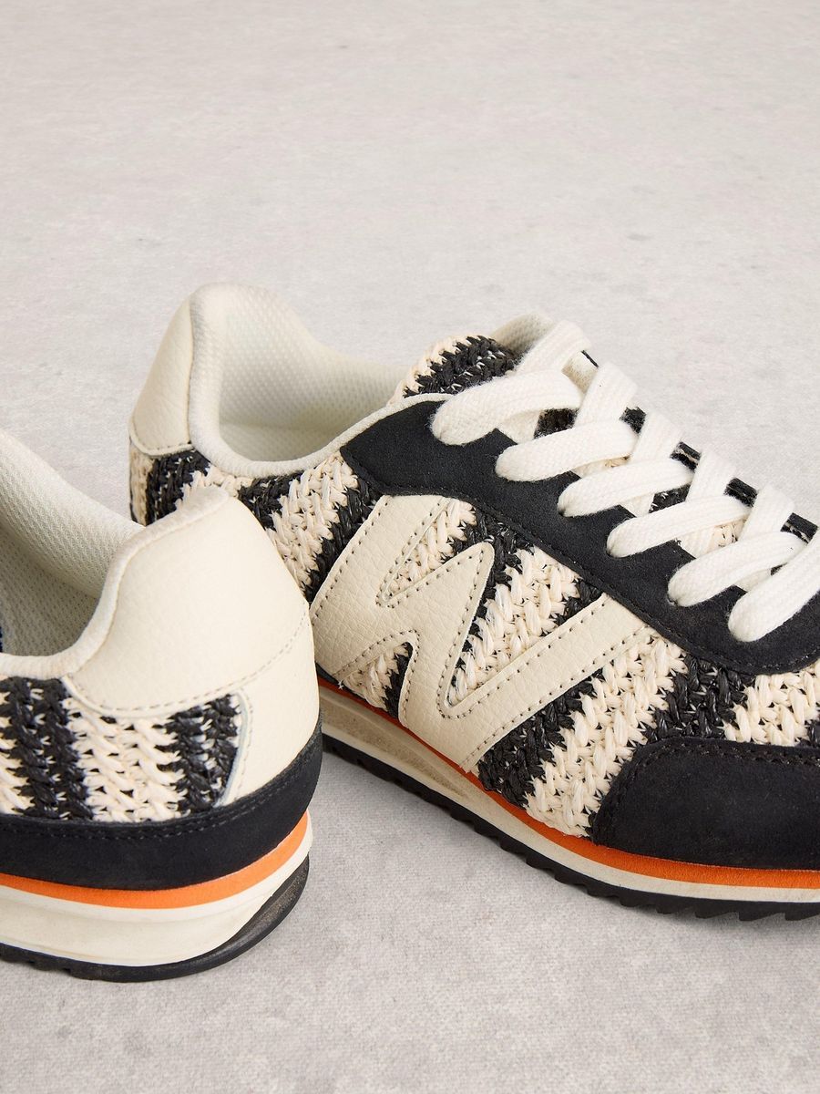 Retro-Laufschuh mit gewebtem Muster