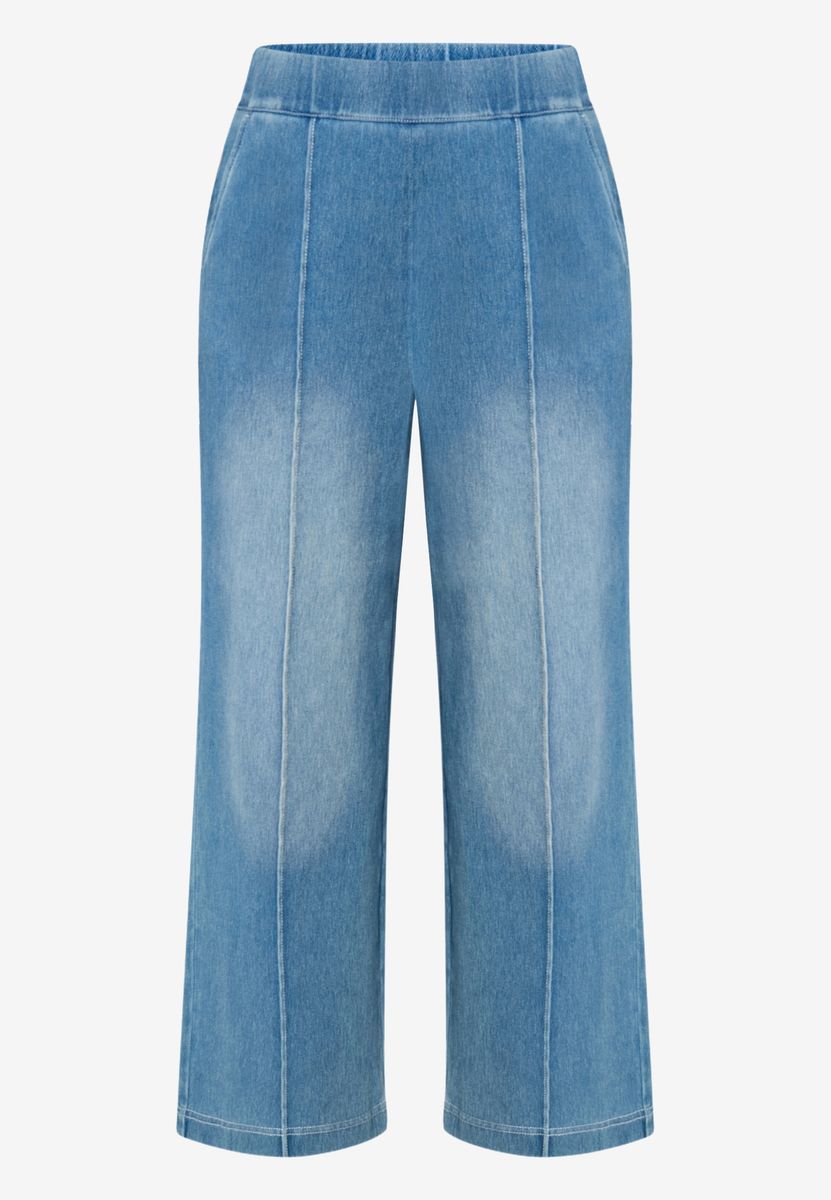 Weite Denim-Optik Schlupfhose