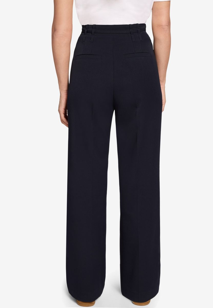 Hochgeschnittene Weitbein-Hose mit Bindeband