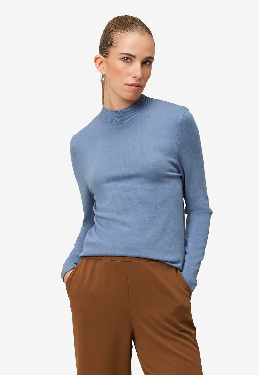 Eleganter Feinstrickpullover mit Stehkragen