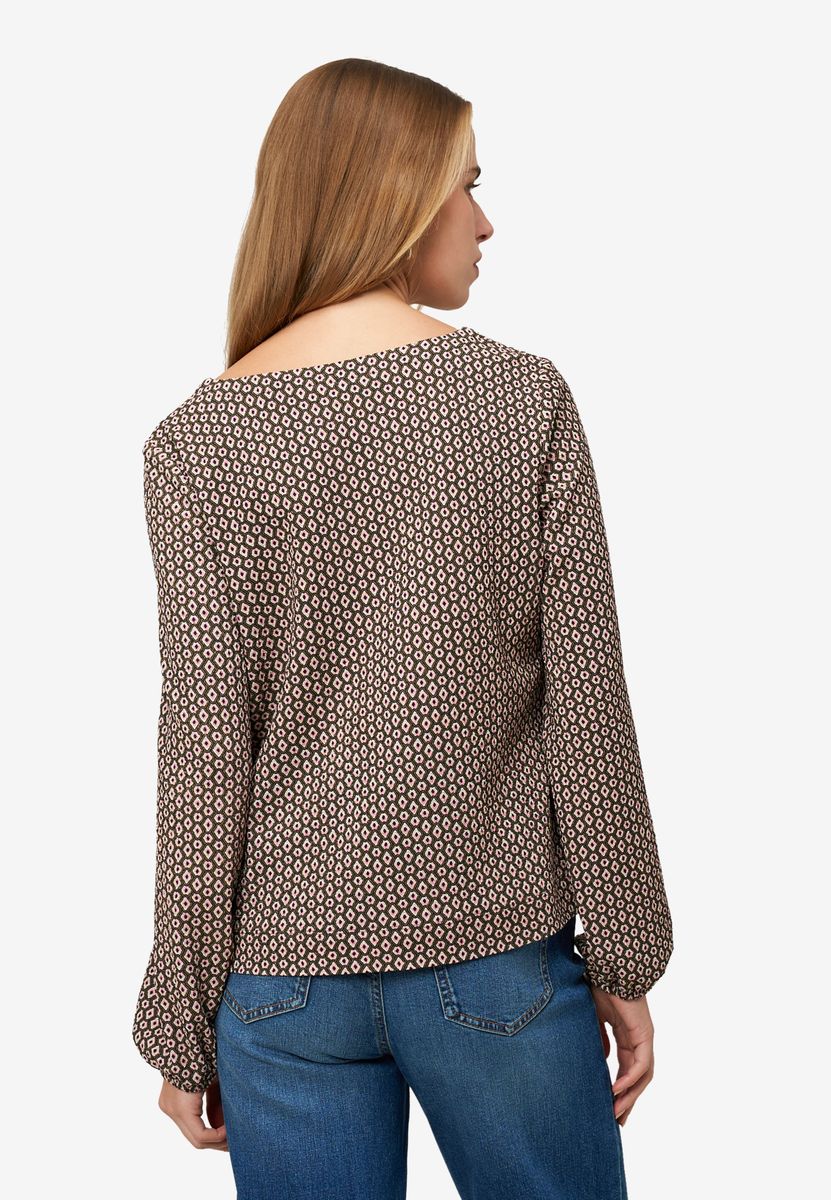 Bluse mit geometrischem Rautenprint