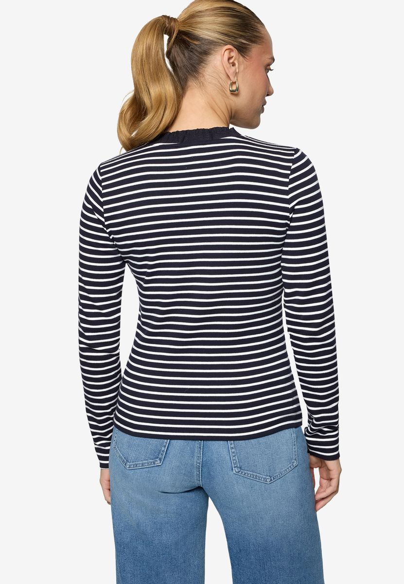 Gestreiftes Langarmshirt mit Rüschen