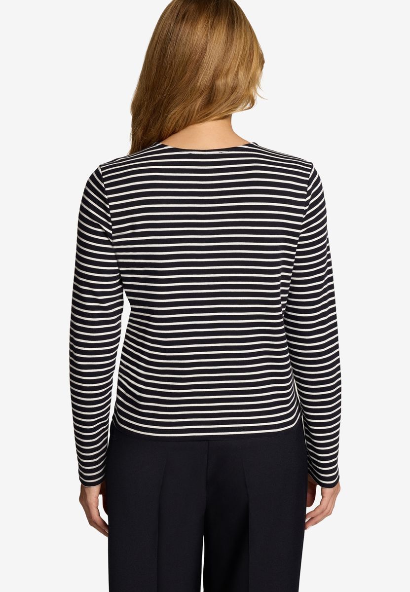 Gestreiftes Sweat-Top mit Knopfleiste
