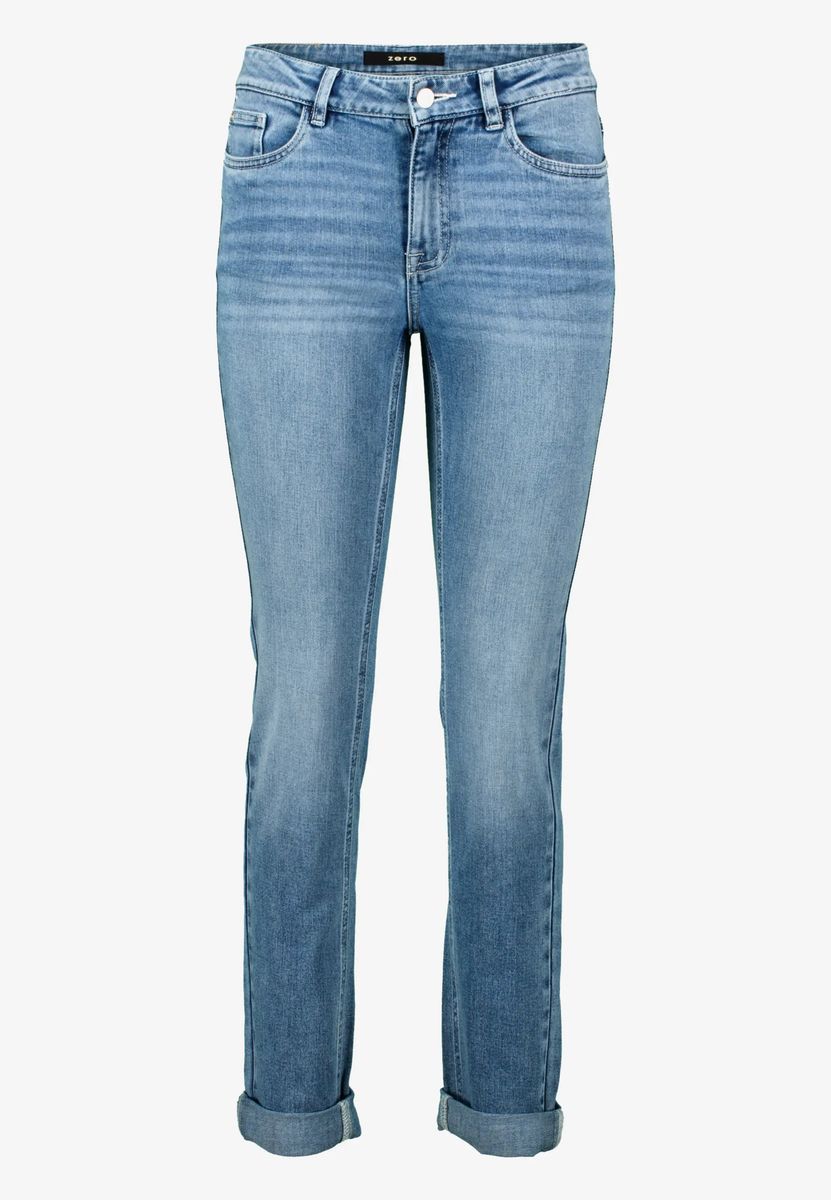 Schmal geschnittene Jeans mit Umschlag