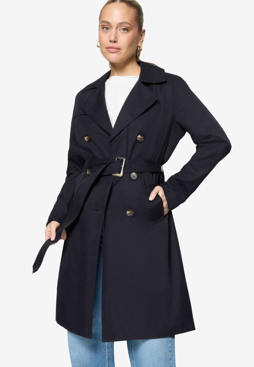 Zeitloser zweireihiger Trenchcoat mit Gürtel