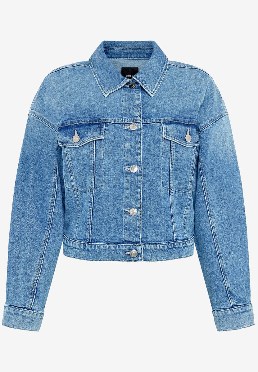 Kurze Cropped Jeansjacke