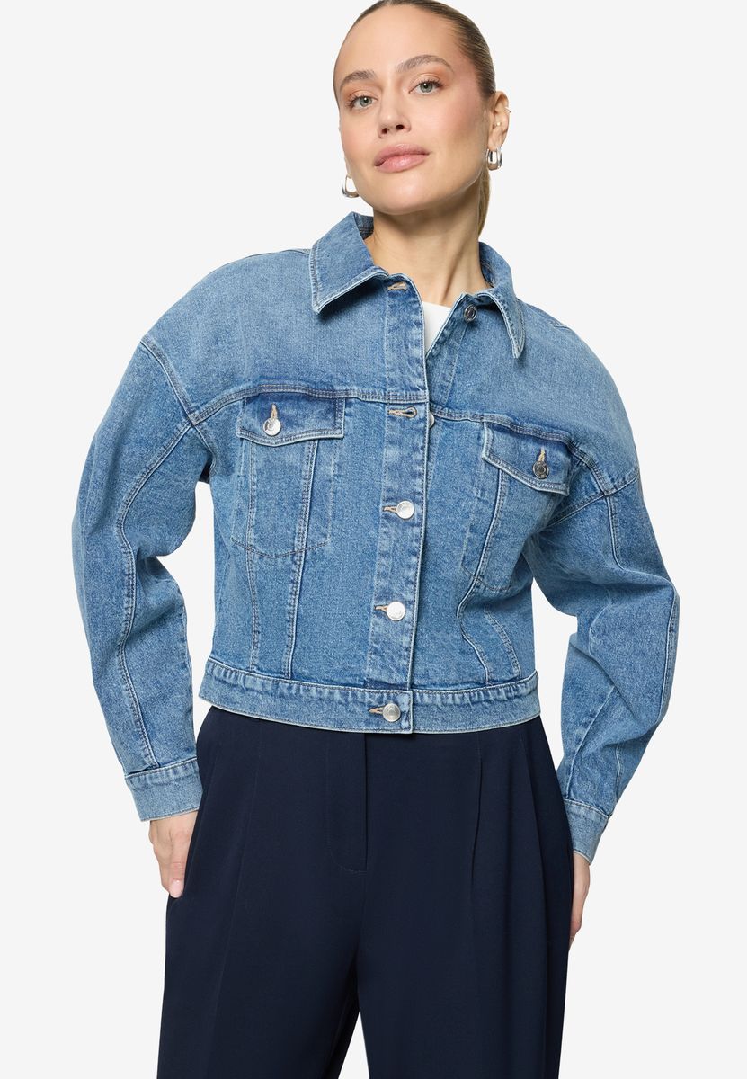 Kurze Cropped Jeansjacke