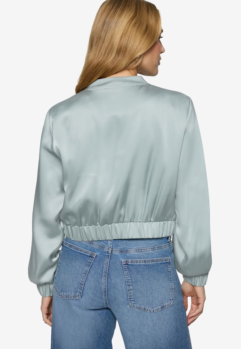 Kurze Bomberjacke aus Satin