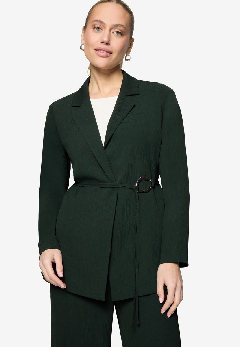 Strukturierter Longblazer mit Bindedetail
