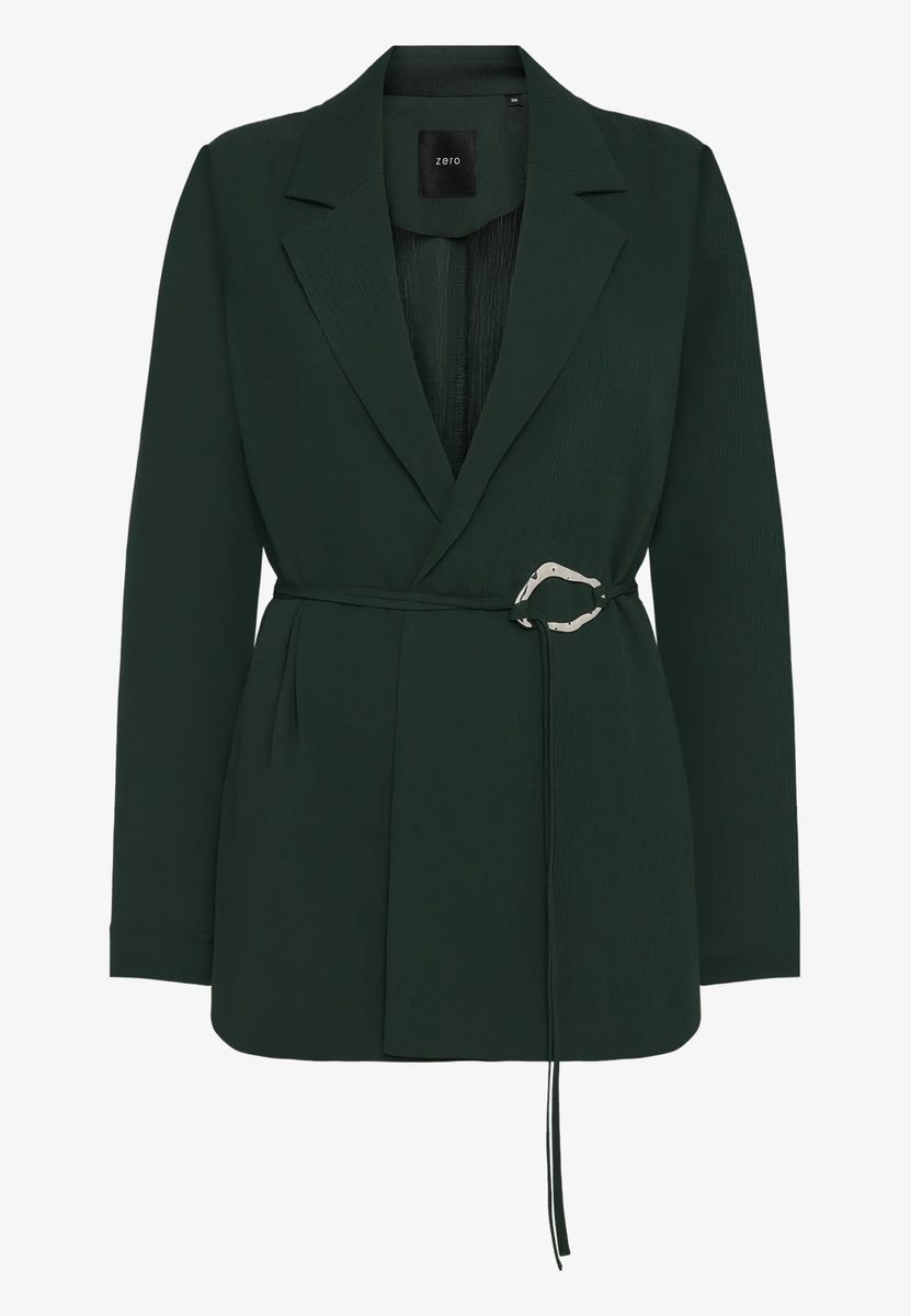 Strukturierter Longblazer mit Bindedetail