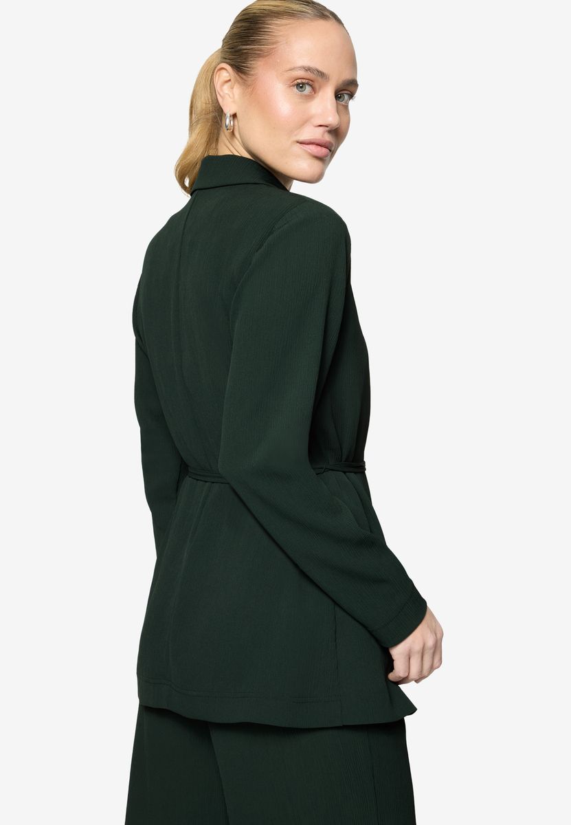 Strukturierter Longblazer mit Bindedetail