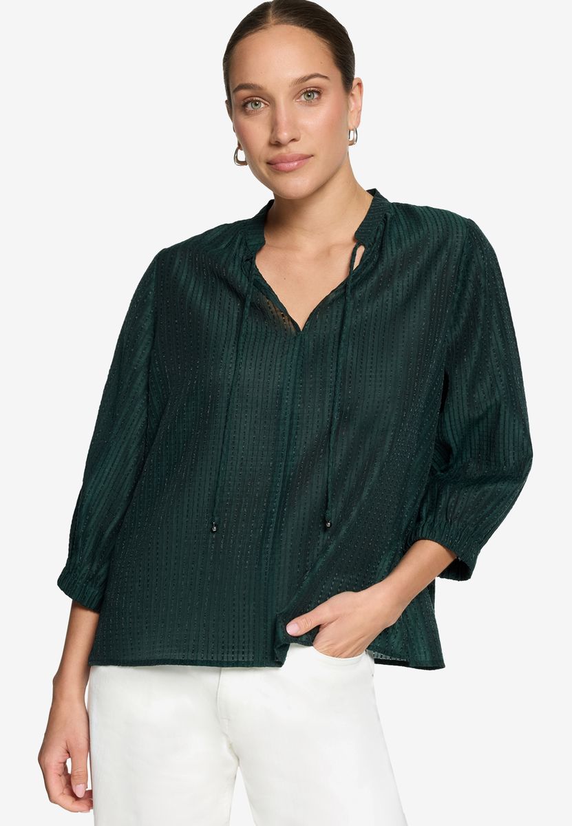 Strukturierte Schlupfbluse mit Bindedetails