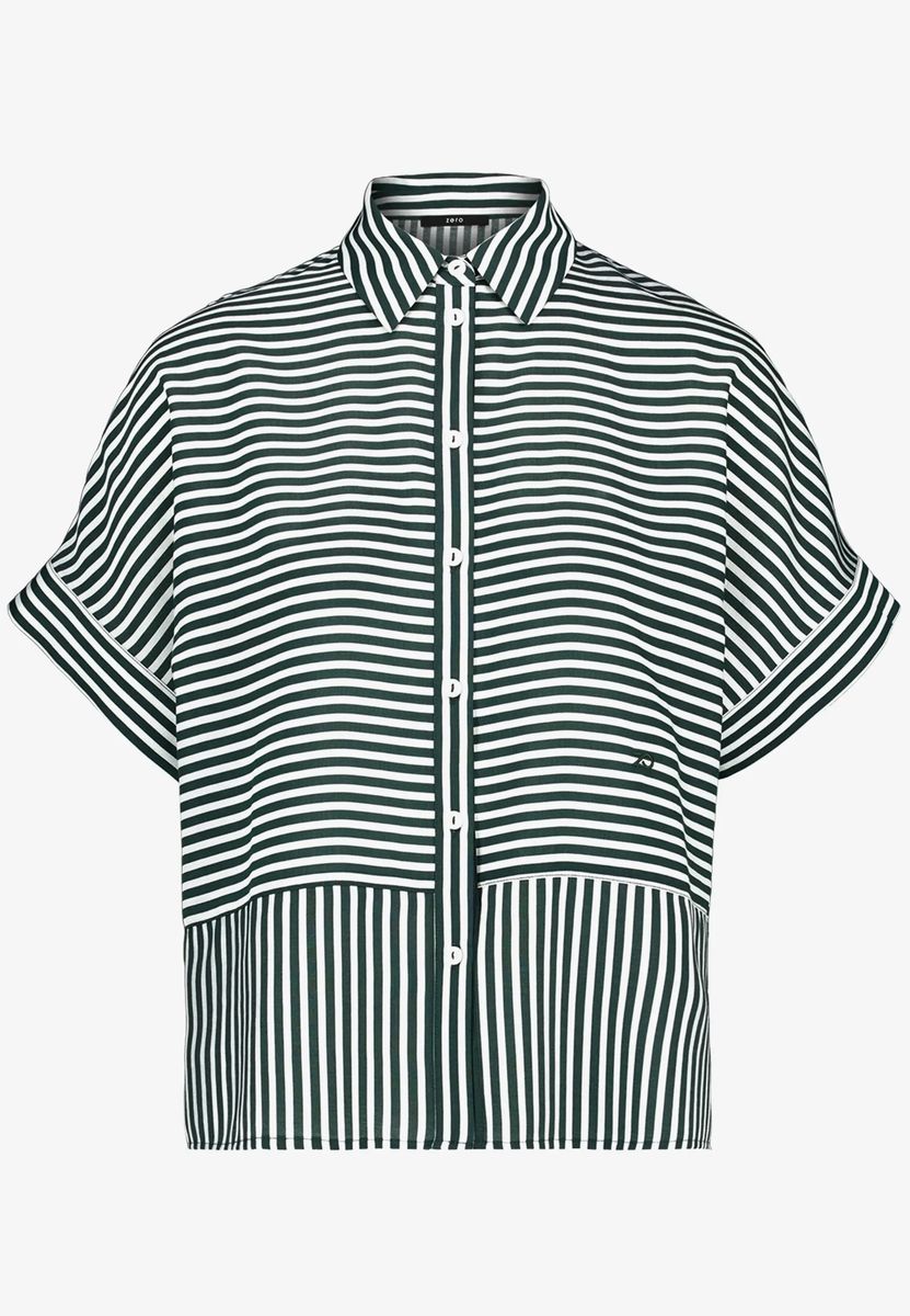 Kurzarm-Hemdbluse mit Streifenmuster