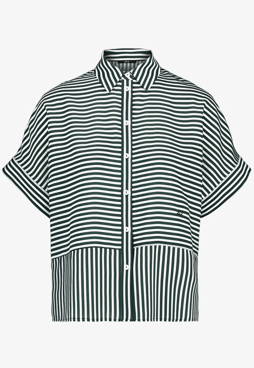 Kurzarm-Hemdbluse mit Streifenmuster