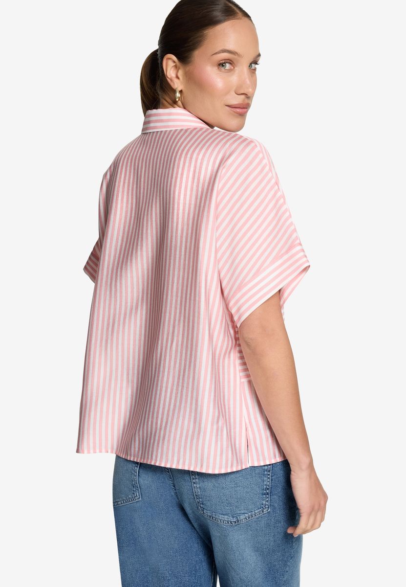 Kurzarm-Hemdbluse mit Streifenmuster