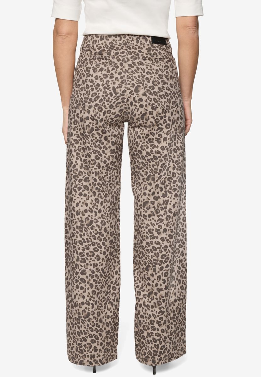 Weit geschnittene Hose mit Leopardenmuster