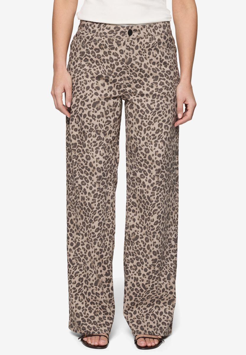 Weit geschnittene Hose mit Leopardenmuster