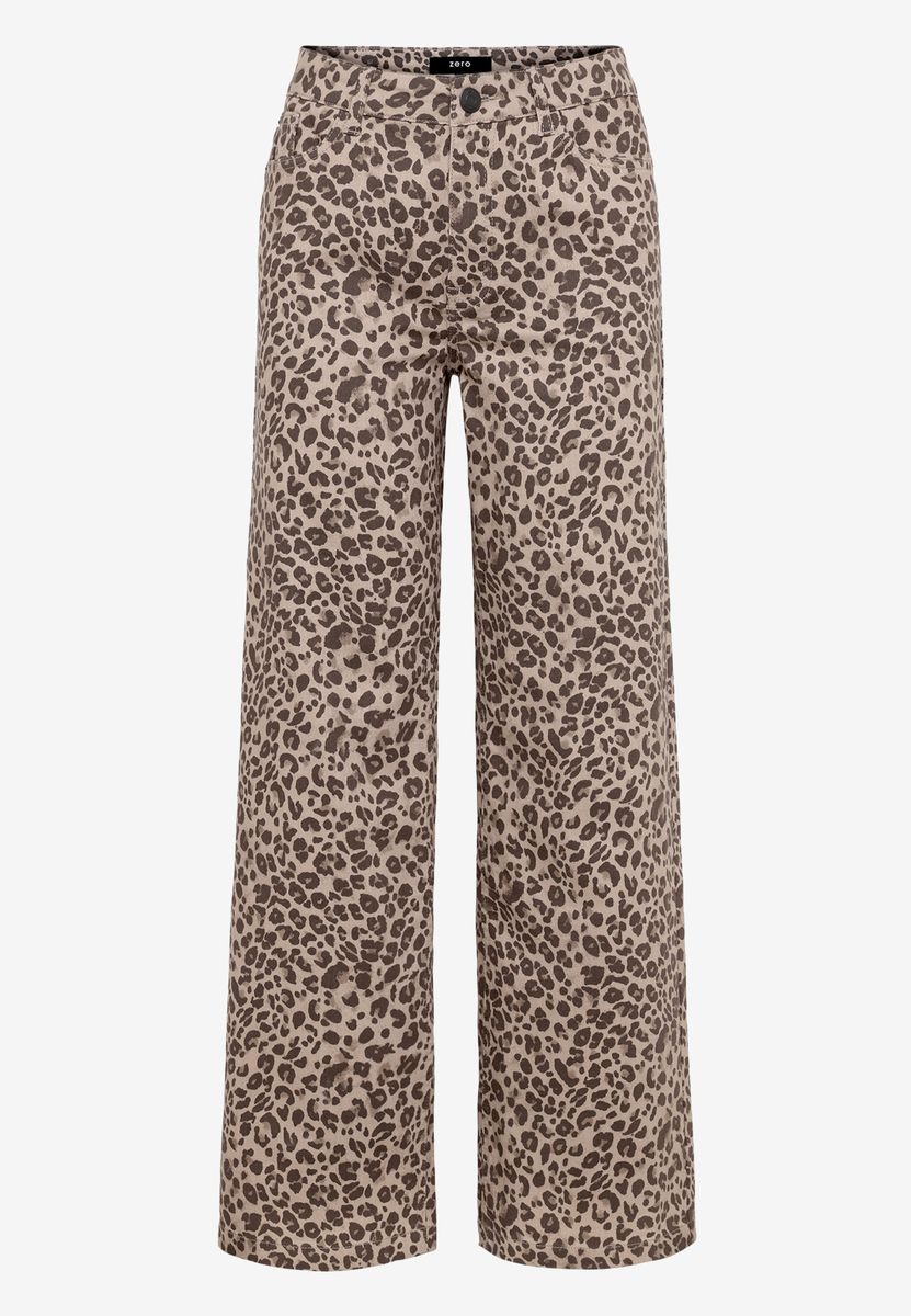 Weit geschnittene Hose mit Leopardenmuster