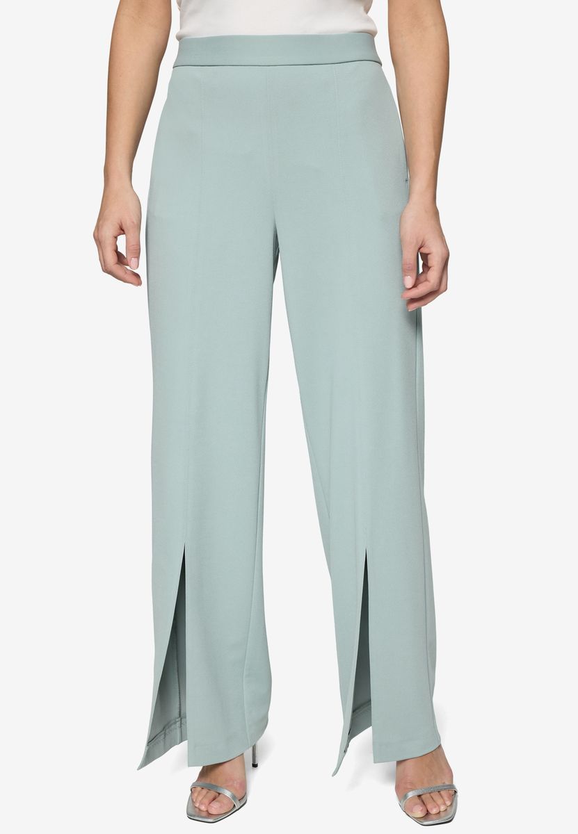 Weite Stoffhose mit Frontschlitz