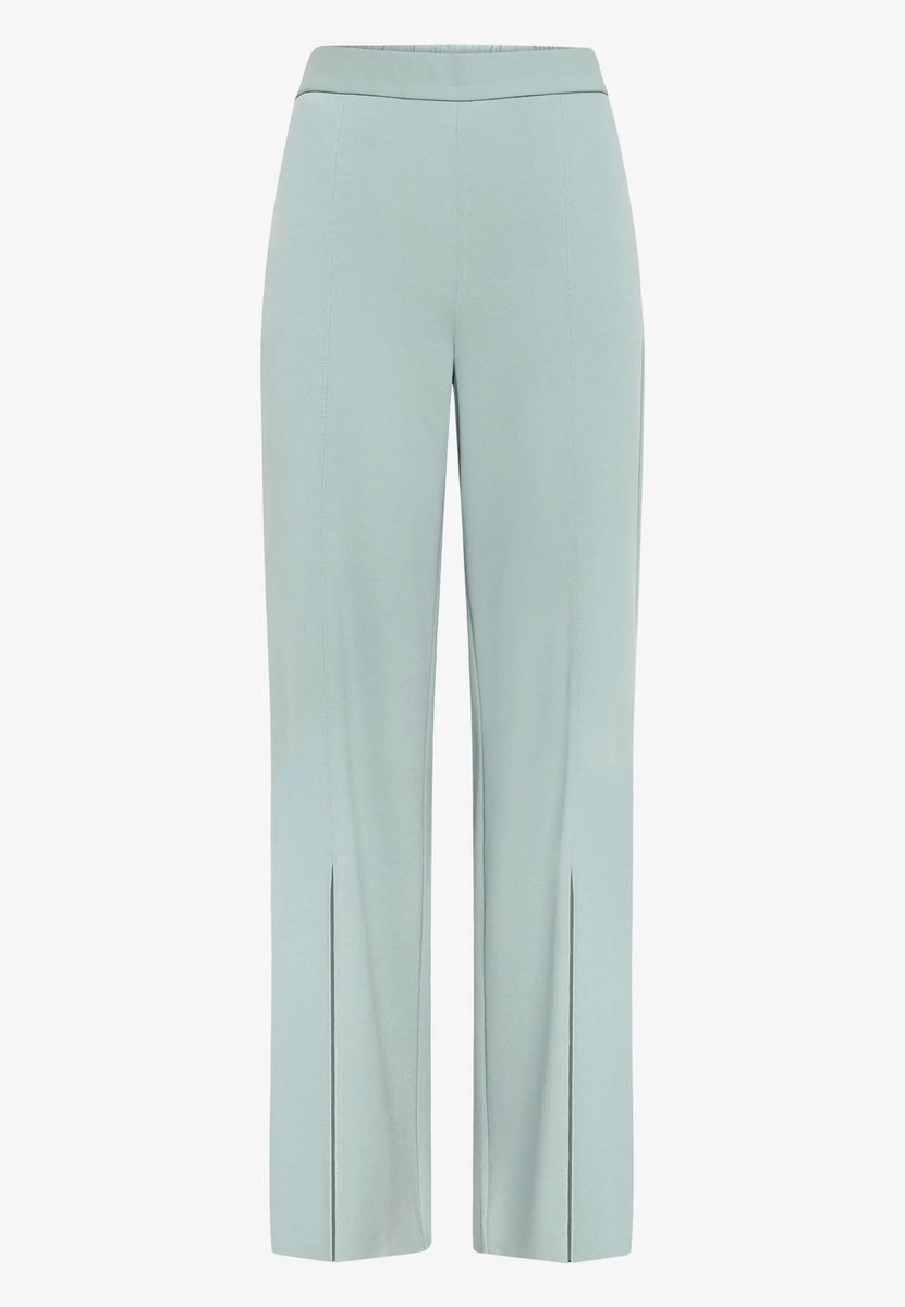 Weite Stoffhose mit Frontschlitz