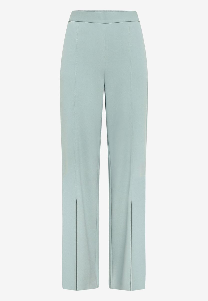 Weite Stoffhose mit Frontschlitz