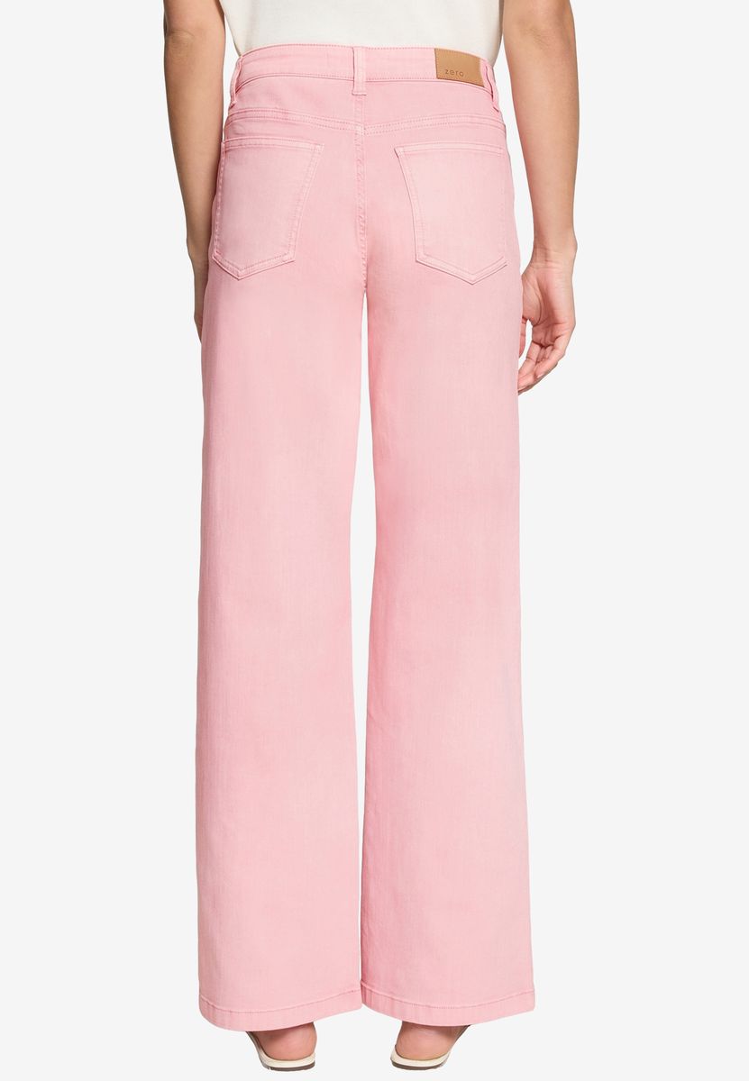 Hochgeschnittene Wide-Leg Jeanshose