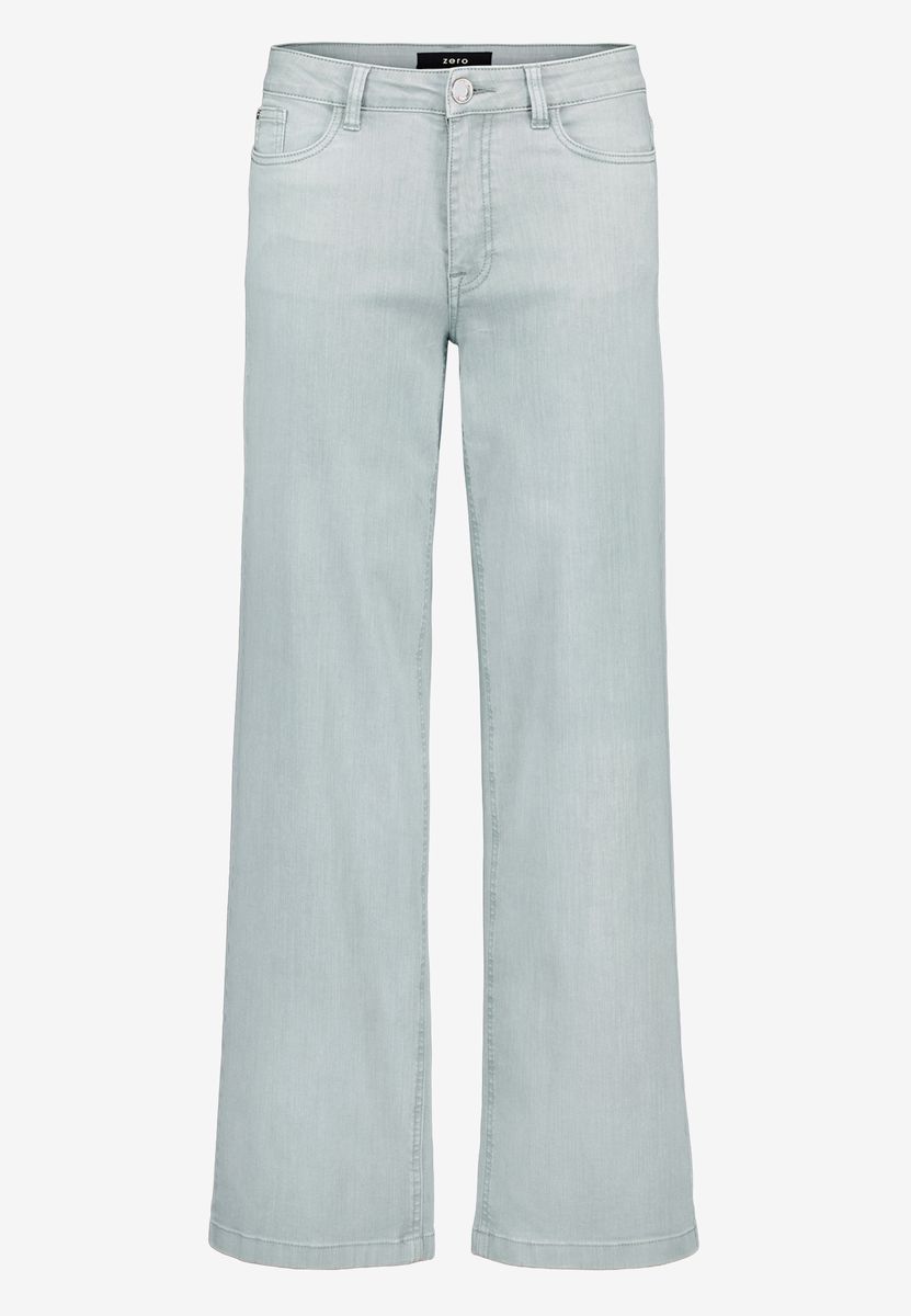 Hochgeschnittene Wide-Leg Jeanshose