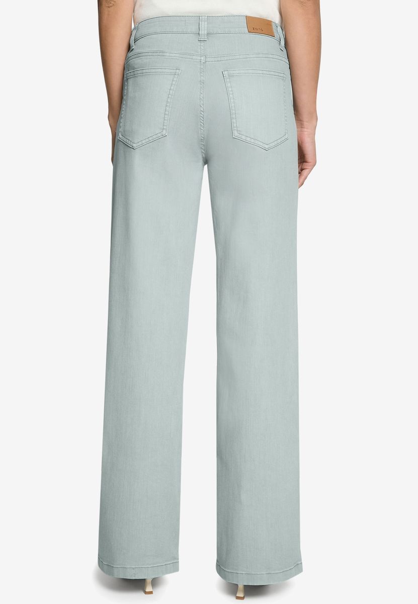 Hochgeschnittene Wide-Leg Jeanshose