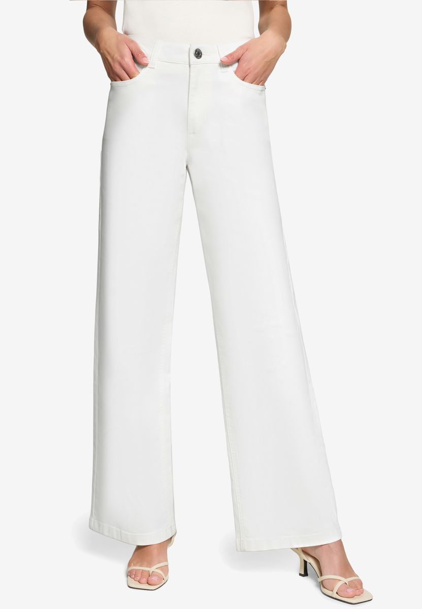 Hochgeschnittene Wide-Leg Jeanshose