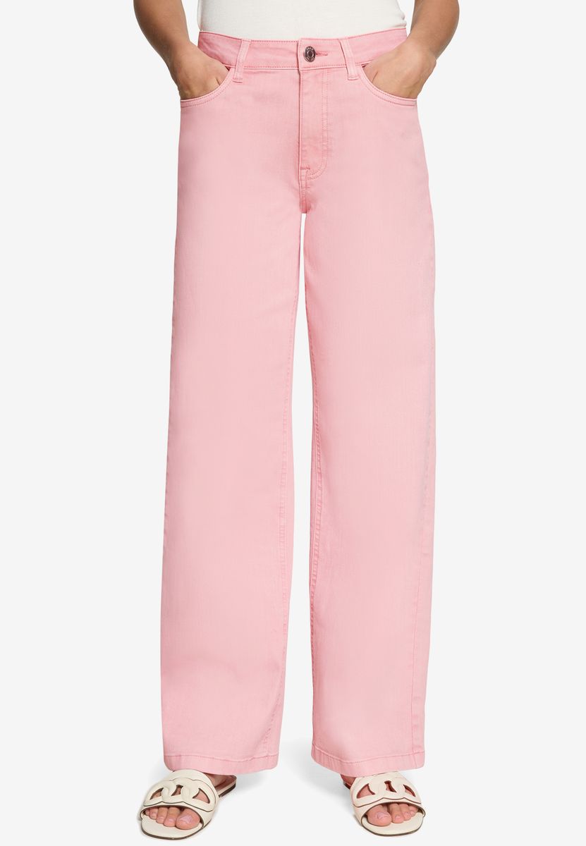 Hochgeschnittene Wide-Leg Jeanshose
