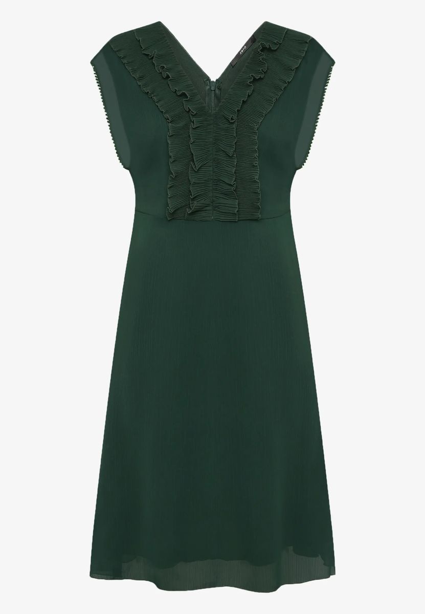 Chiffon-Midikleid mit Rüschendetails