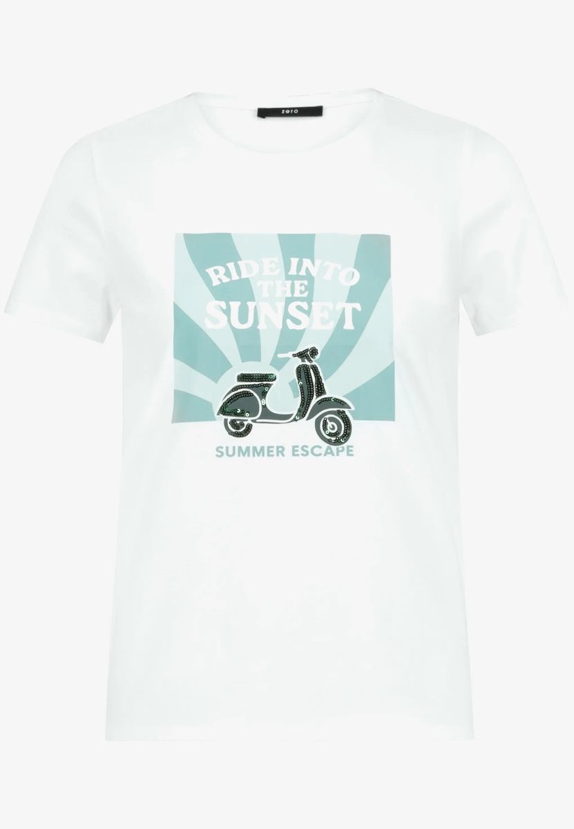 T-Shirt mit Roller-Grafikprint