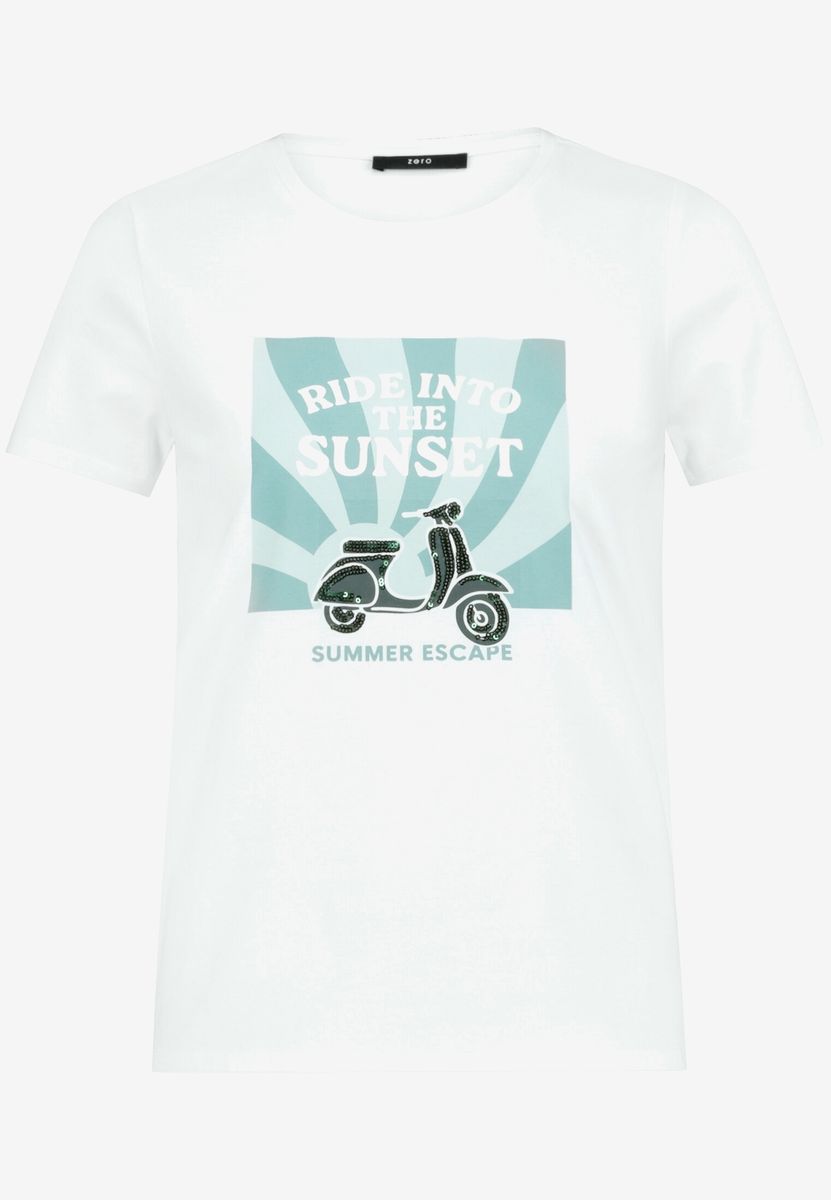 T-Shirt mit Roller-Grafikprint