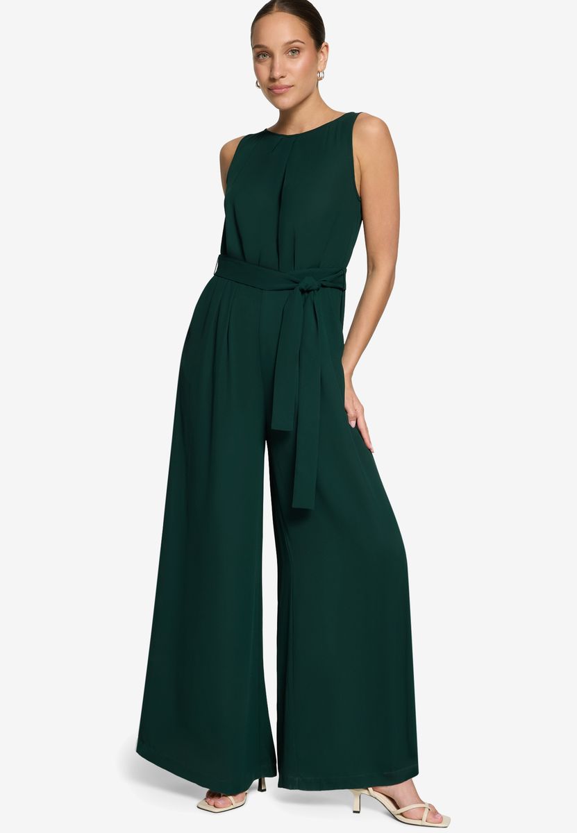 Ärmelloser Jumpsuit mit weitem Bein