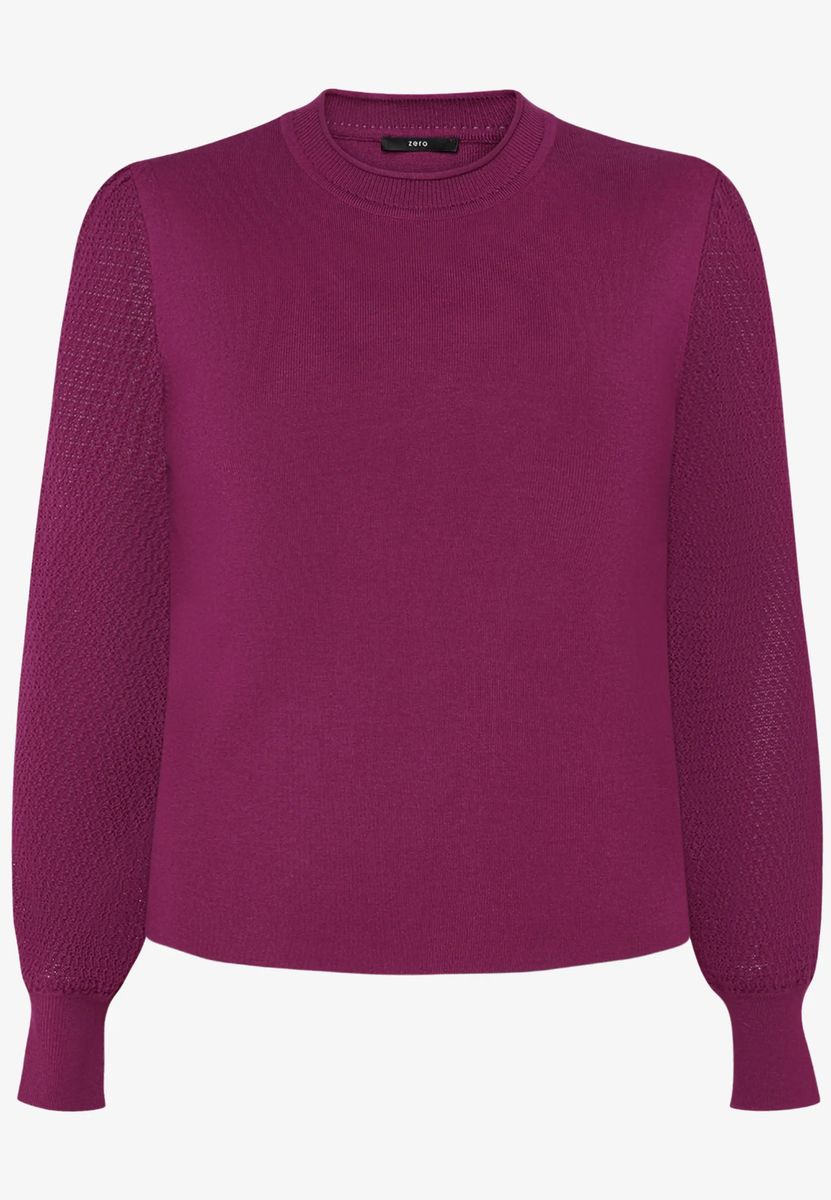 Feinstrickpullover mit strukturierten Puffärmeln