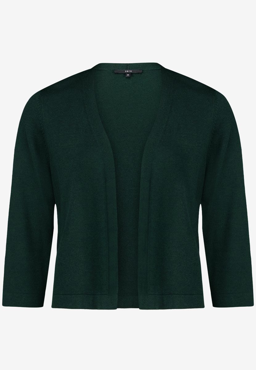 Kurze Feinstrickjacke mit 3/4-Arm